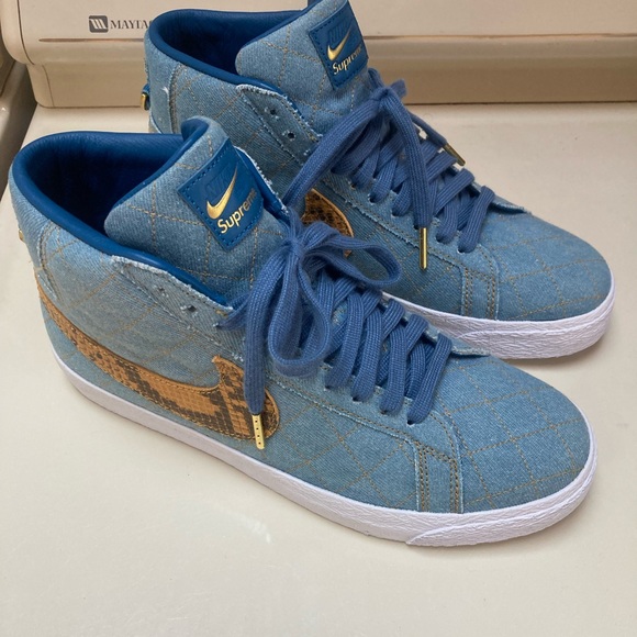 Supreme x Nike SB Blazer Mid “Denim Snake” Blue – Size 8– Rare 2006 Release - Picture 1 of 7